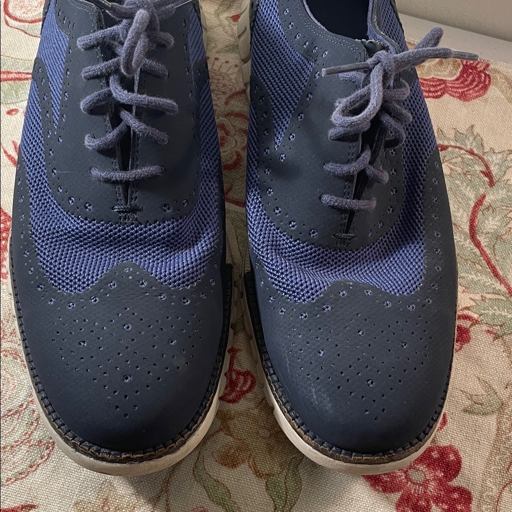 Cole Haan Grand.OS Navy and Royal Blue Lace Up Oxfords - Picture 3 of 14